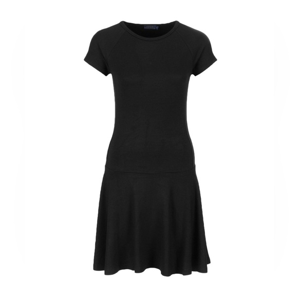 RALPH LAUREN POLO PONTE DRESS BLACK KNIT STRETCHY T-SHIRT PEPLUM XL Soft viscose - Picture 1 of 9